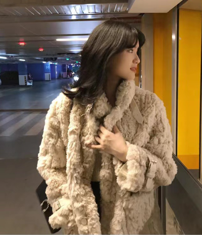 Loose And Thin Coat With Real Fur