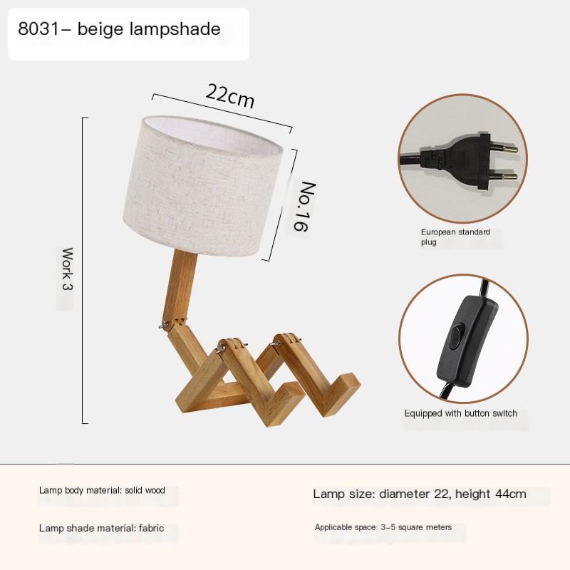 Wooden bedside lamp image 1