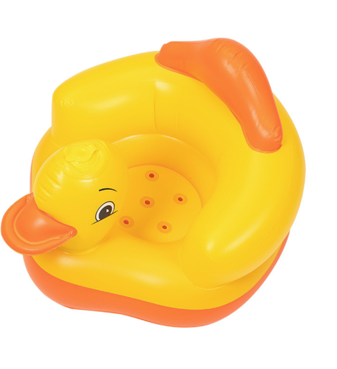 Wholesale thickened inflatable yellow duck child seat infant inflatable seat baby learning sofa