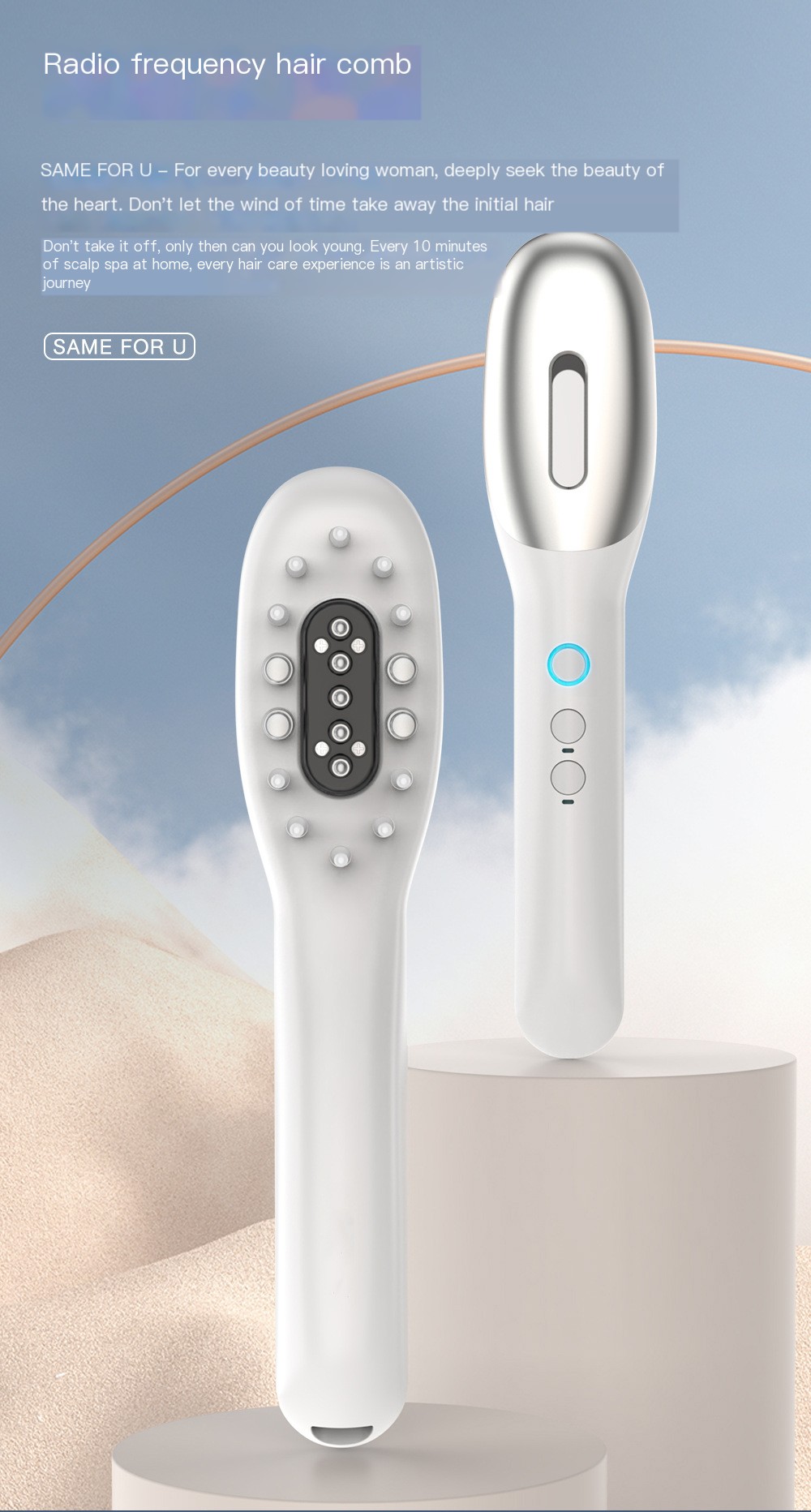 Hair Growth Comb Side View