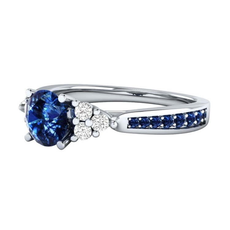 Sapphire Zircon Ring 6