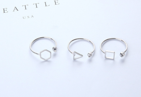 Geometric Open Diamond Ring