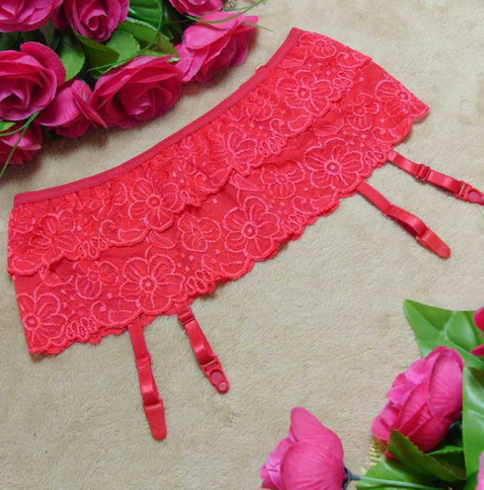 Lace Suspender Skirt White