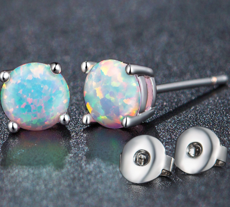 Opal Earrings White