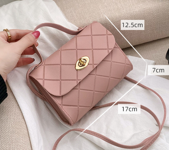 Rhombus Fashion Embossed Messenger Bag 1