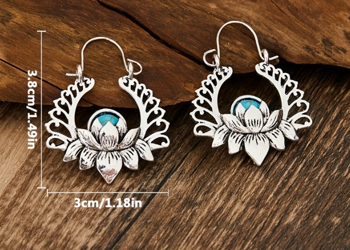 Boho Chic Lotus Flower Earrings