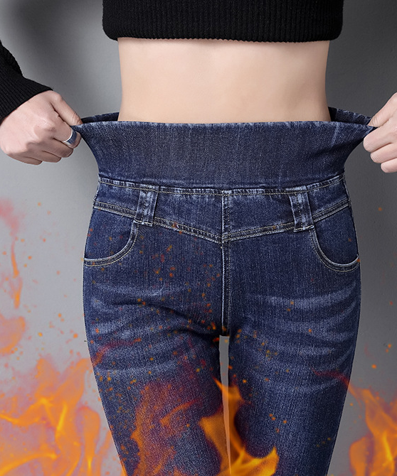 Fleece-lined denim pants 3