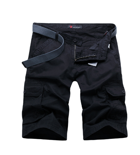 Men's Solid Color Five-Point Pants Detail 2
