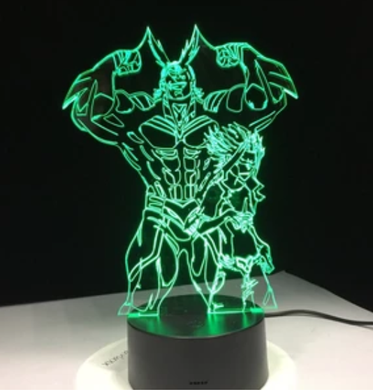 Lámpara de Noche Colorida 3D de My Hero Academia en Acción