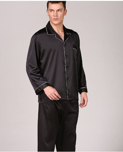 Men's Silk Satin Pajama Set Image 1