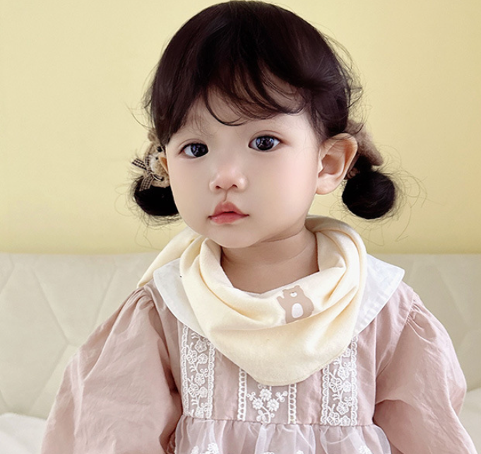 Beige Bear Triangle Scarf