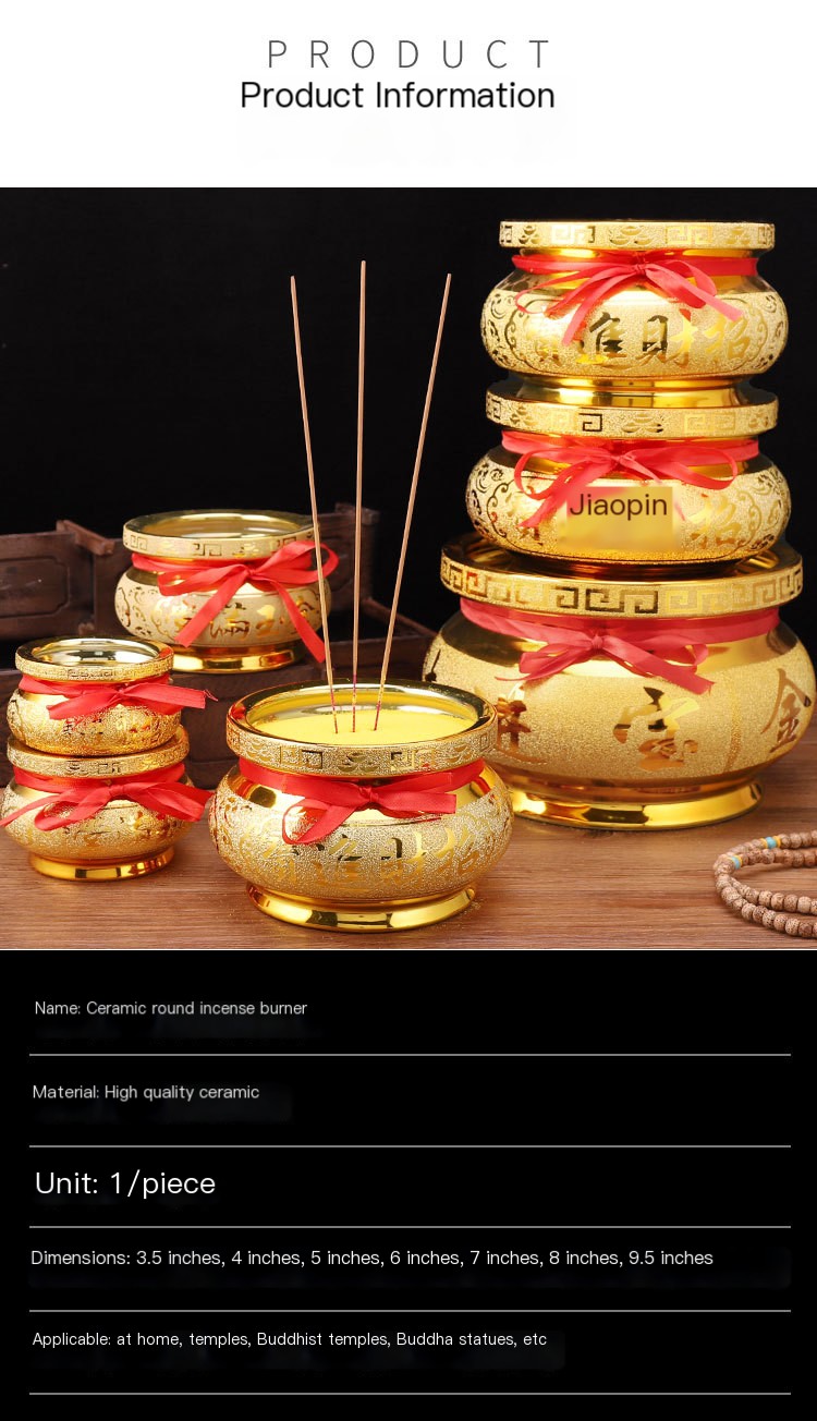 Ceramic Sand Gold Incense Burner