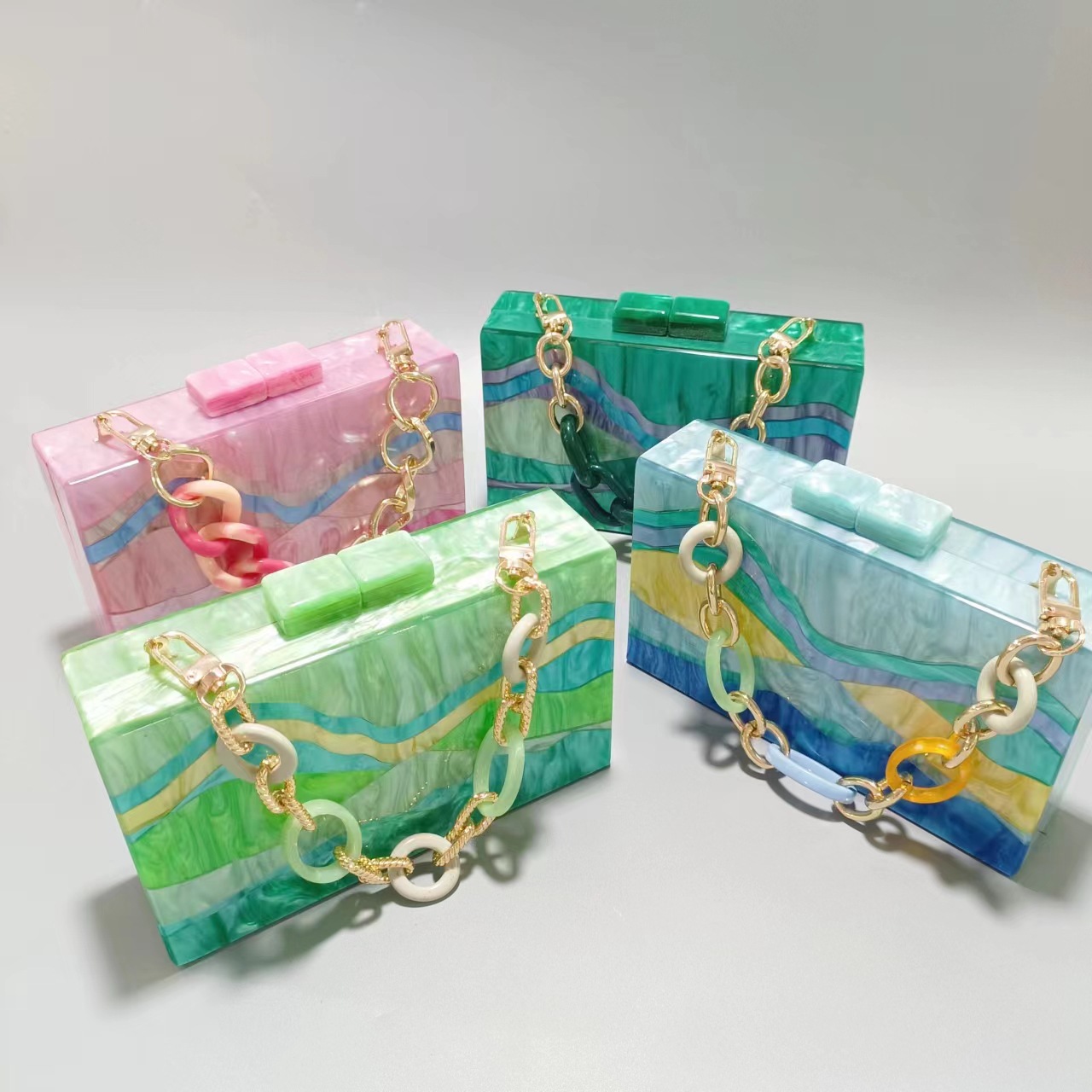 Colorful Stripes Acrylic Handbag