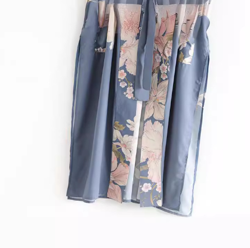 Peacock Floral Printed Kimono Coat - Image 3