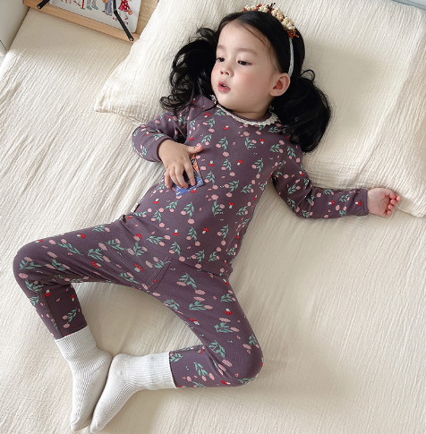 Purple background small pink flower Pajamas