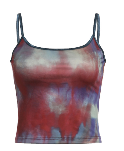 Tie-dye Printing Mesh Camisole Image 1