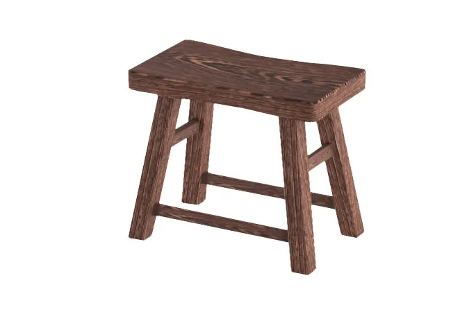 Solid Wood Stool Image 2