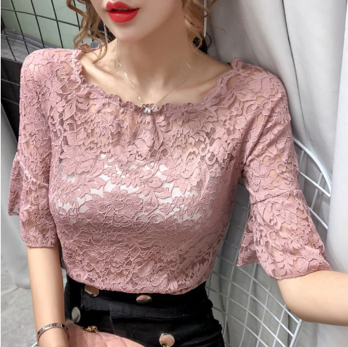 Off-the-Shoulder Chiffonoberteil - Dunkelgrün