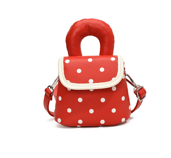 Polka Dot Pearl Handbag - Red