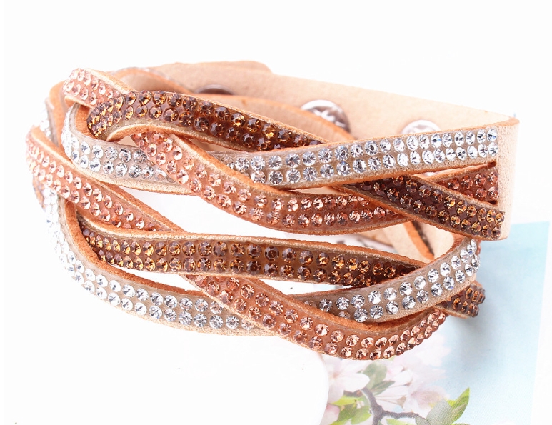 Diamond-studded leather bracelet image 4