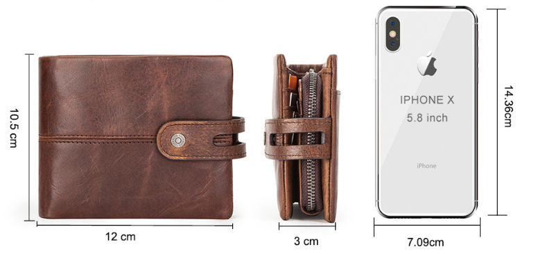 Genuine Leather Men's Wallet - Coffee