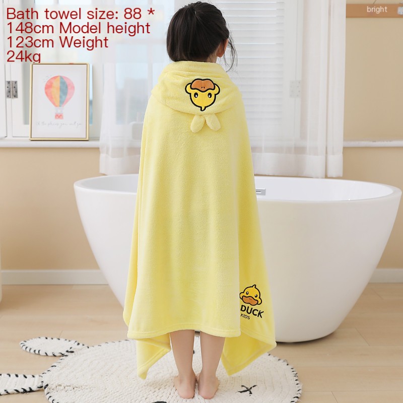 Free delivery of children's bath towels, oversized coral wool, adult absorption layer, swimming towel, hood, one piece delivery
