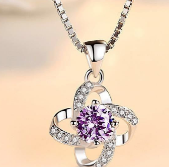 Close-up of Four-Leaf Clover Pendant Necklace