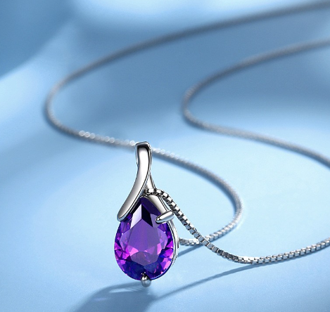 Amethyst Pendant Necklace Image 1