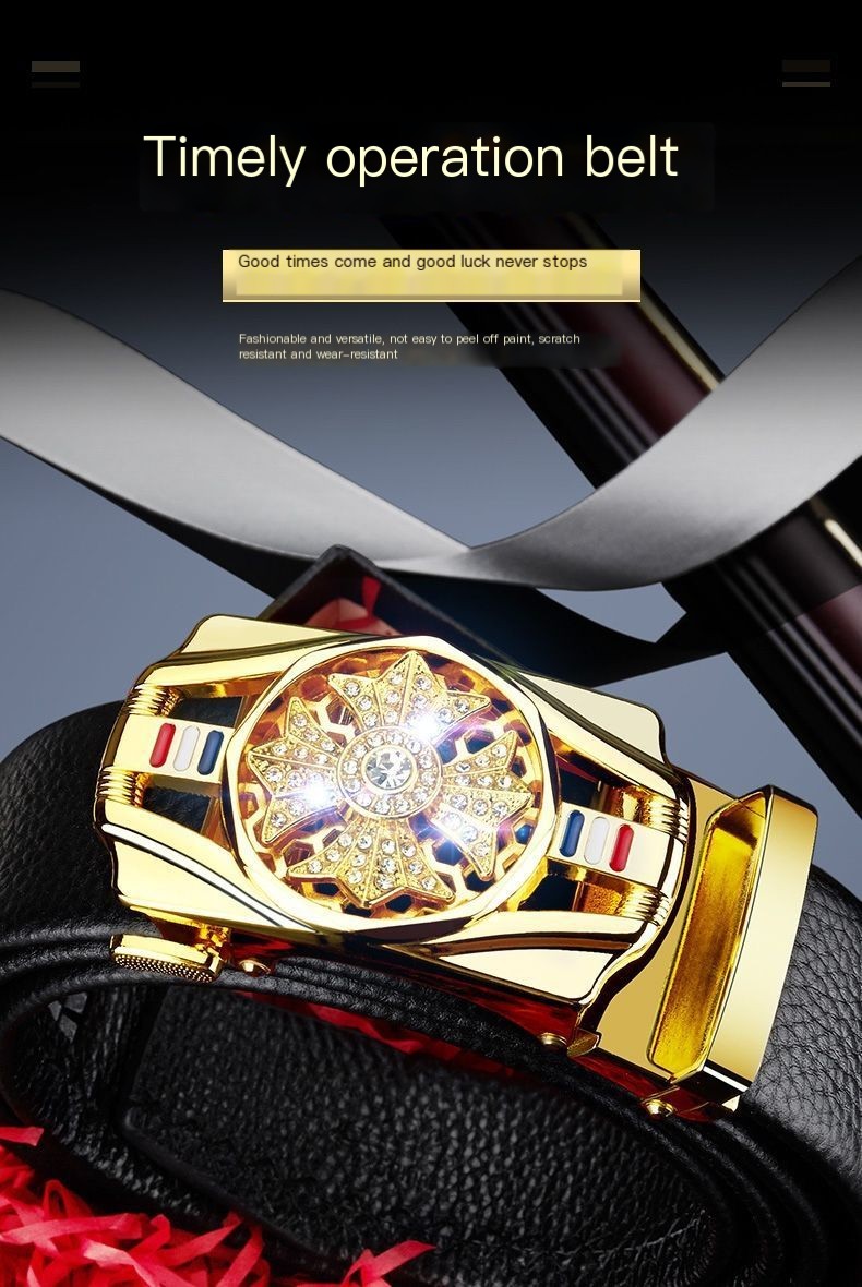 Cinto Masculino de Couro Svelte Seleven - Gold