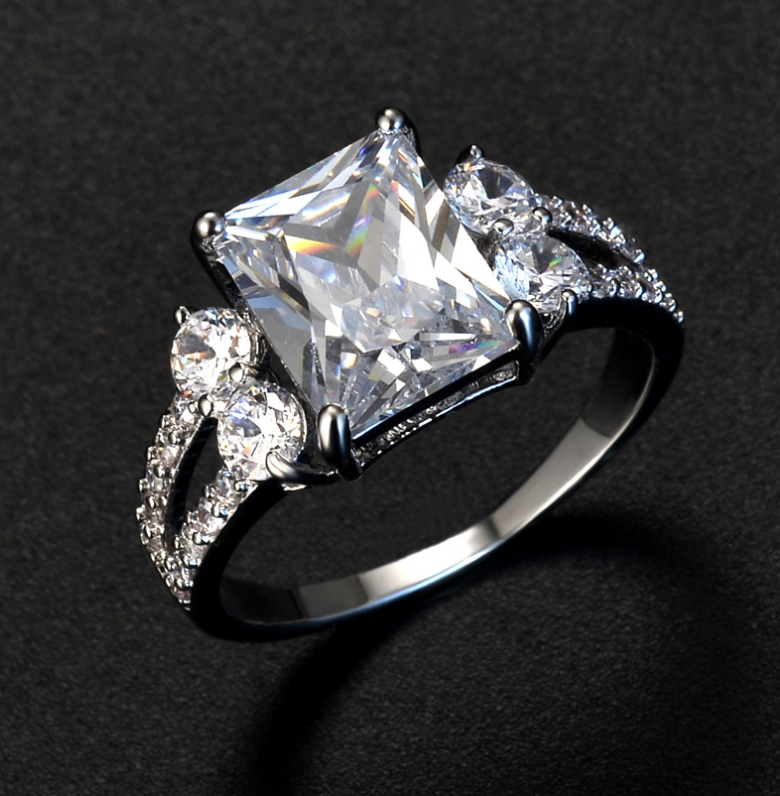 Geometric Platinum Ring 3