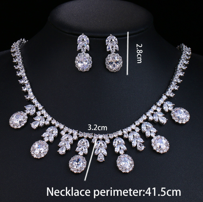 Zirconia Bride Wedding Jewelry Set Image 1