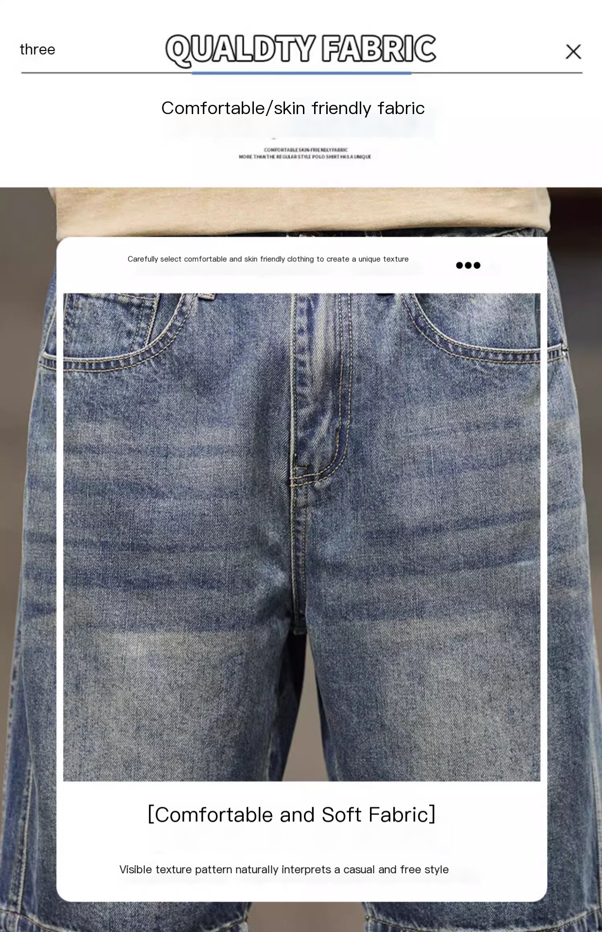 Men's Stretch Five-point Denim Shorts - Image 2