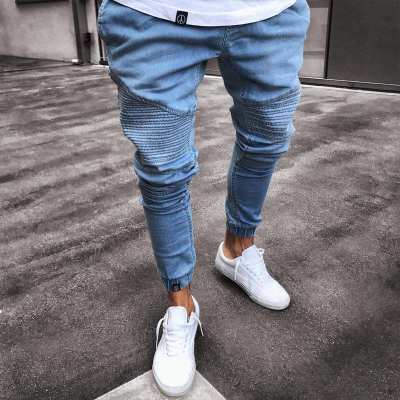 Men's Black Ripped Skinny Pants Image 2