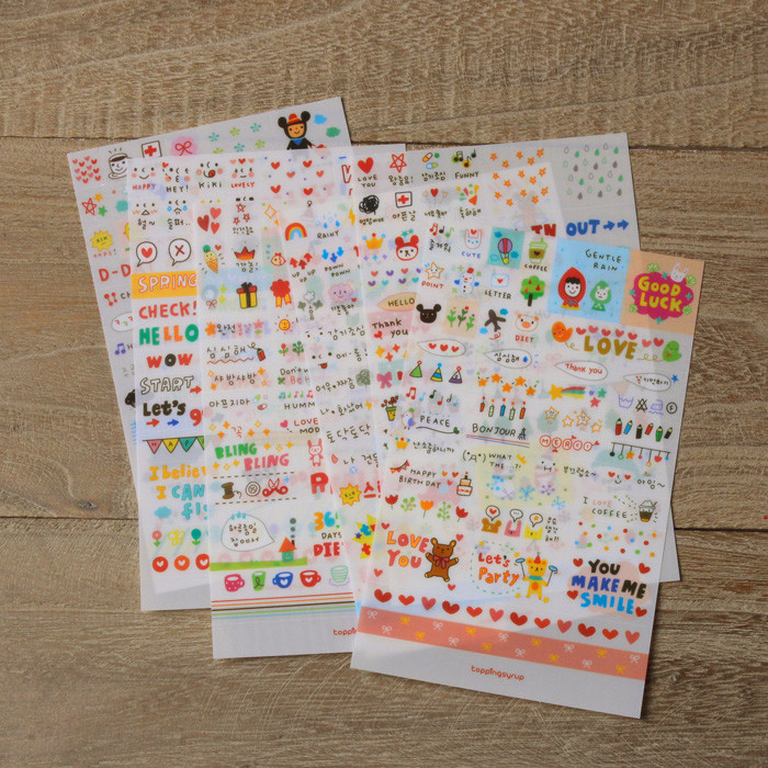 Six transparent stickers image