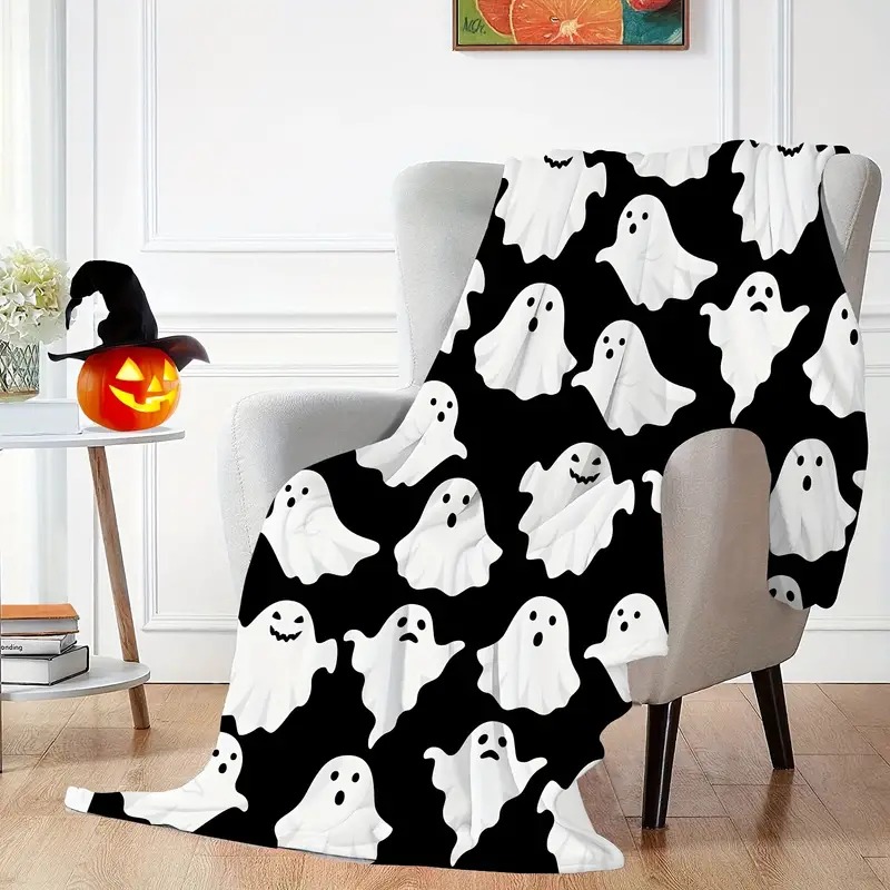 Flannel Printed Blanket Ghost Figure 2