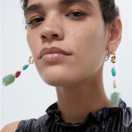 Stylish Long Stone Earrings