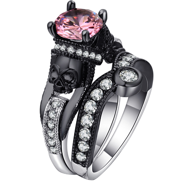Skull Two-Piece Ring Set