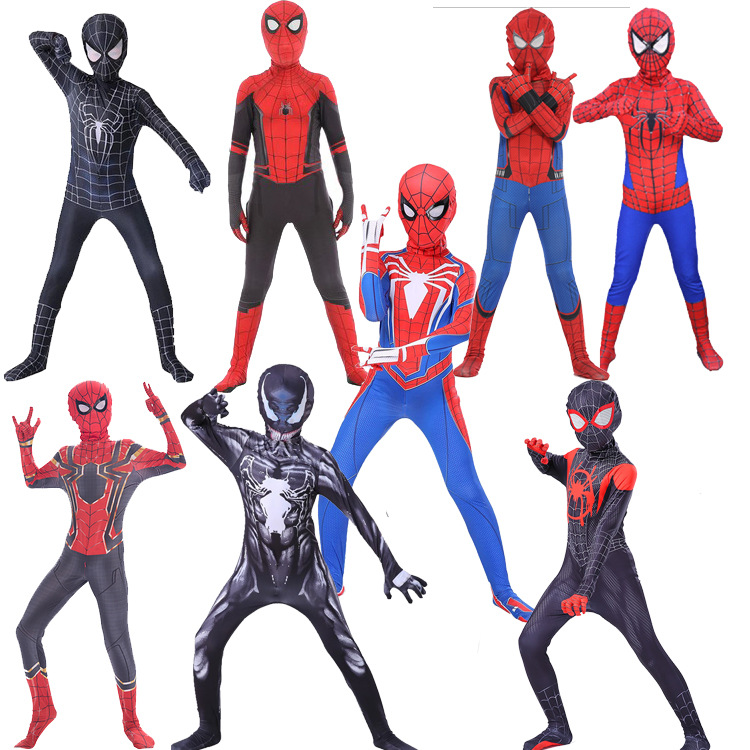 Miles Spider-Man Tight Bodice Expedition Iron Man Male cosplay Speed Halloween Kids Set image