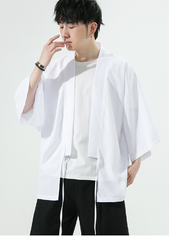 2024 Summer Men Cardigan Japanese Kimono Men Samurai Costume Clothing Kimono Jacket Mens Kimono Shirt Yukata Haori Casual Coat