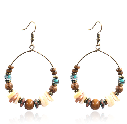 Handcrafted Beaded Shell Earrings