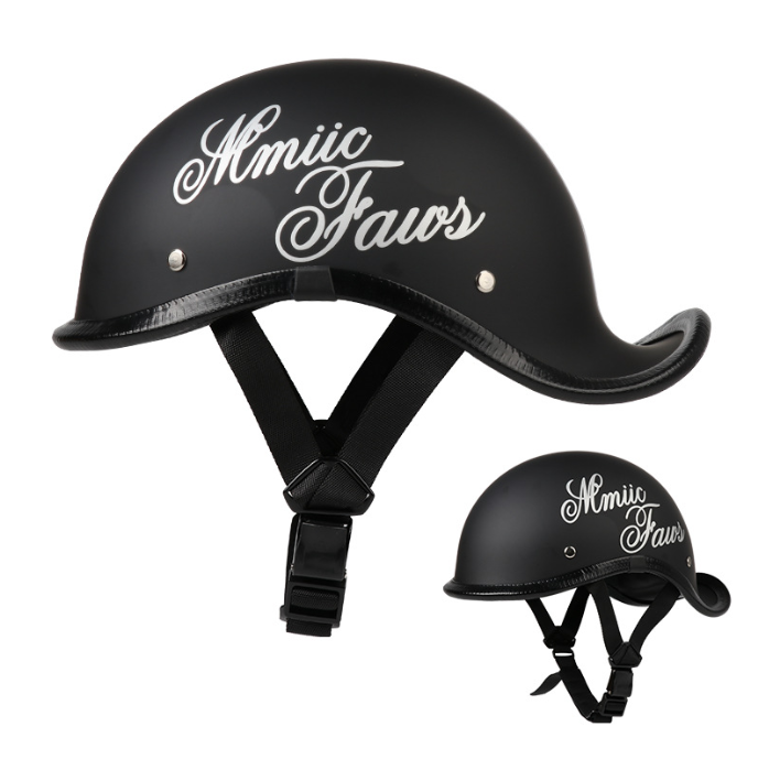 Motorcycle Helmet with Raised Tail and Exposed Face | Semi Bicycle Helmet | High-Performance Riding Gear image