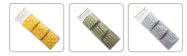 Cotton Linen Hanging Bag - Green