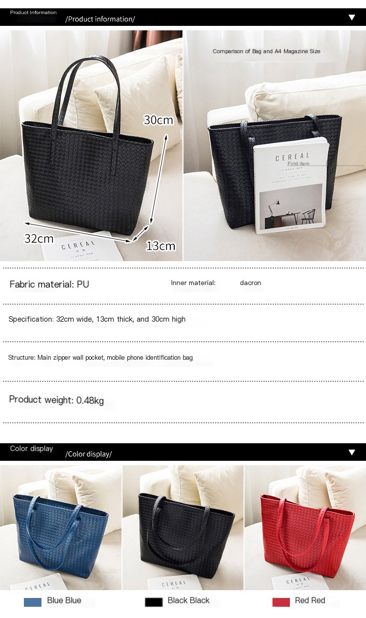 Korean-style woven handbag