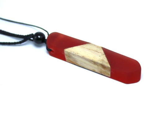 Wood and Resin Pendant Necklace