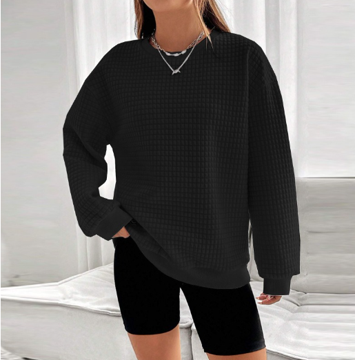 Women's Waffle Sweater Image 6