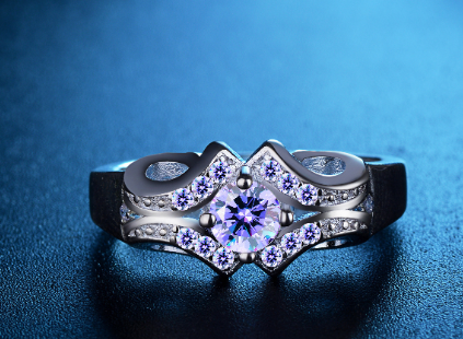 Geometric Zirconium Band Ring 3