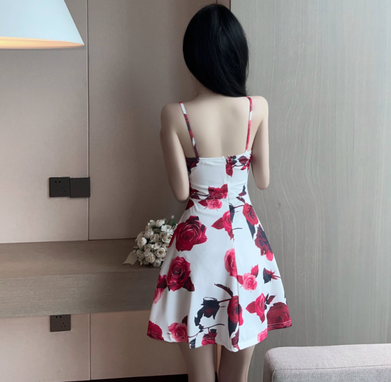 Vintage Dress - Blue Flower
