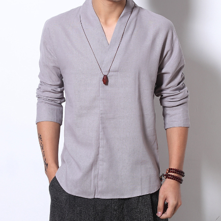 Retro Linen Long Sleeve Shirt Image 4