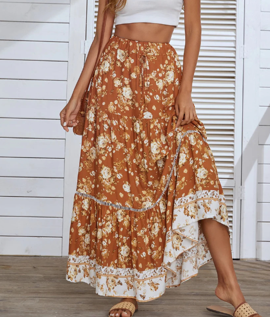 Long Printed Skirt - Image 1