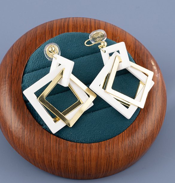 Geometric Square Earrings 1